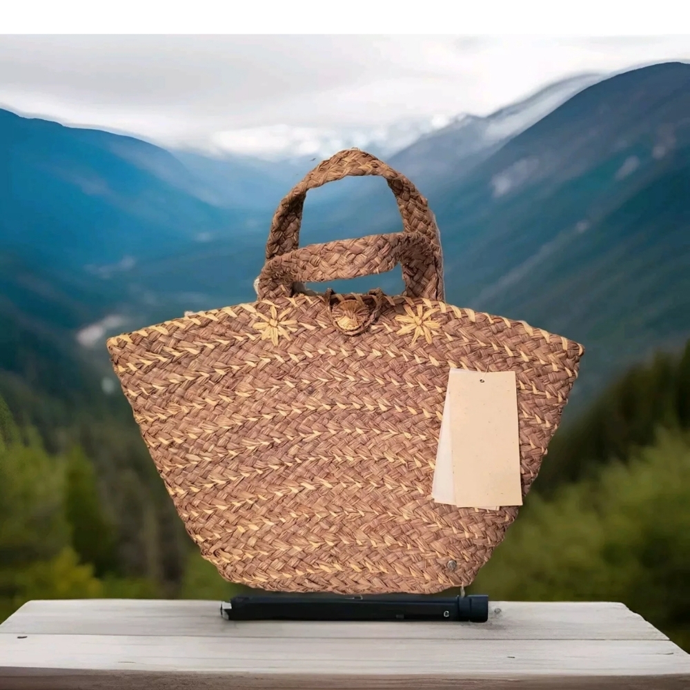 Helen Kaminski Raffia Marguerite Bag Purse Tote Tan Straw Color